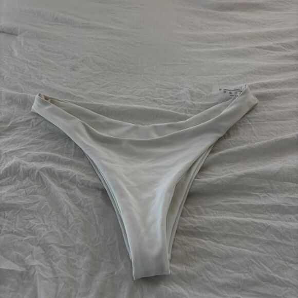 SHEIN Bikini White Swimwear Medium Swim Seamless Stretchy Mix And Match Bottoms - Picture 1 of 2